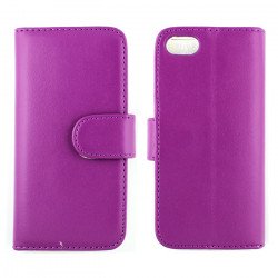iPhone 5 5S Simple Leather Wallet Case with Stand (Purple)